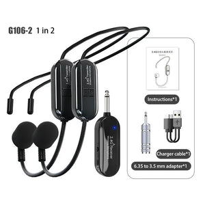 Wireless Headset Microphone System 2.4G Professional for Voice PA System Radio Guitar Teaching Fitness Teaching Tourism Mic