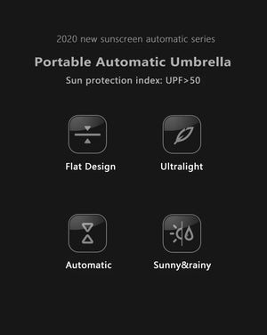 Xiaomi Flat Automatic Umbrella Rain Women Ultralight Travel Sun Umbrella Girls Anti UV Portable Folding Umbrellas 6 Ribs Parasol