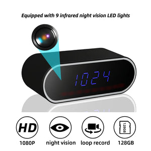 Wireless network mini clock camera 1080P WiFi infrared night vision high-definition home protection security video camera