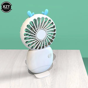 Mini Pocket Fan USB Chargeable Mini Fan Handheld Fans with Base Summer Outdoor Portable Hand Hold Wireless Fan with Phone Holder