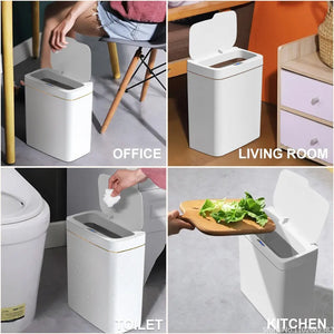 15/18L Smart Sensor Trash Can Garbage Bucket Waterproof Narrow Seam Automatic Trash Bin Wastebasket for Kitchen Toilet Bedroom