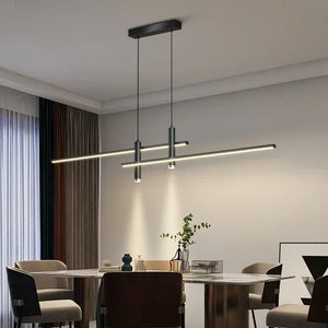 Modern LED Pendant Lamp Dimmable Dining Table Kitchen Minimalist Black Gold Chandelier Home Decor Lighting Lusters Fixtures