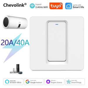 20A/40A Tuya Smart Wifi Water Heater Boiler Switch Air Conditioner Smart Life Remote Voice Timer Control For Alexa Google Home - Stereotech