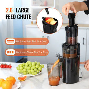 VEVOR Masticating Juicer Cold Press Juicer Machine 2.6" Large Feed Chute Slow Juicer Juice Extractor Maker