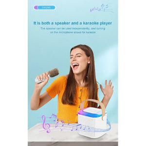 Y1 Microphone Karaoke Machine Bluetooth Speaker 5.3 System with 2 Wireless Mic RGB Light Home Family Singing Speaker Kid Gift