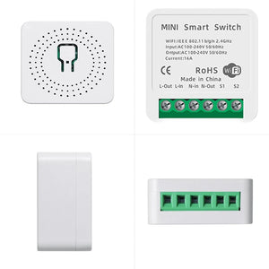 Tuya 16A MINI Wifi Smart Switch DIY 2-way Control Relay Timer For Smart Life Work With Alexa Google Home Yandex Alice