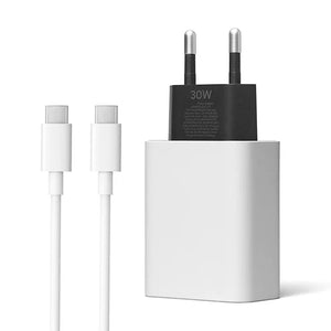 30W For Google Pixel 8 7 6 5 4 Pro A EU Plug Quick Charger 100CM USB C Type C Cable 30W Fast PD Wall Charging Travel Adapter