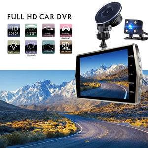 Car DVR 4 lnches Full HD 1080P Dual Lens Rear View Dash Cam Vehicle Camera Video Recorder Auto Motion Detector Reverse Image