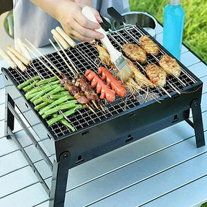 Folding Barbecue Grill Outdoor Portable High Temperature Grill Resistant Assembly Household Easy Charcoal Charcoal H8P9 - Stereotech