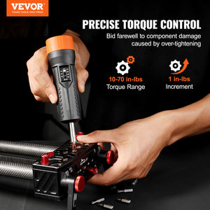 VEVOR 1/4" Torque Screwdriver Drive Screwdriver Torque Wrench, Driver Bits Set with View Window 10-70 in-lbs Torque Range