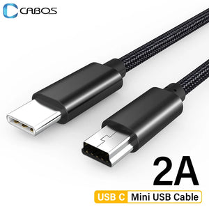 2A USB C to Mini-USB Adapter Thunderbolt 3 Mini USB Type C Cable for MacBook pro MP3 Player Camera HDD Type-C to Mini USB Cable