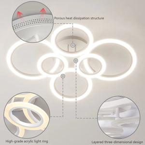 Modern LED Ceiling Lights Circular chandelier Luminaire Lamp Remote control Dimmable Hanging Lamp Home Decoration Daily Lighting