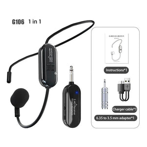 Wireless Headset Microphone System 2.4G Professional for Voice PA System Radio Guitar Teaching Fitness Teaching Tourism Mic