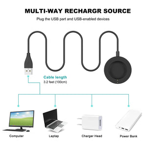 1M USB Charging Cable For Fossil Gen 6/Fossil Gen 5/Fossil Gen SE/Fossil Gen 4/Fossil Sport Charger Holder For EMPORIO Armani