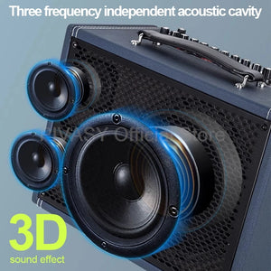 8Inch 120W Electric Guitar Playing Singing Subwoofer Outdoor Portable Saxophone Wooden Bluetooth Speaker for Live Performance