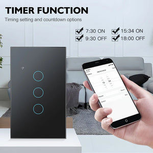 Aubess WiFi US Smart Light Switch Wireless Smart Switch Touch Sensor Panel Tuya Smart Life APP Control Support Alexa Google Home