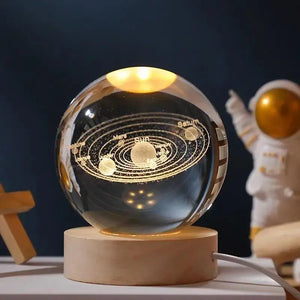 LED Crystal Ball Table Lamp USB Night Light 3D Moon Planet Galaxy Decor for Home Table Lamp Party Toys for Kids Adult Xmas Gifts