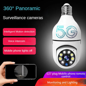 5G Wifi 1080P IP Camera Wireless Smart Home Night Vision Bulb Surveillance Camera E27 Auto Tracking Video Security Baby monitor