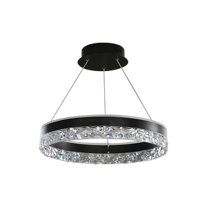 Minimalist Modern Led Chandelier Home Lighting Crystal Rings Ceiling Mounted Chandelier Lighting Hanging Lamp Black&White Frame