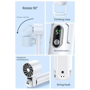 Rechargeable Mini Fan for Outdoor Handheld Cooling Fan, Portable Fan with Cold Function, 5 Speeds Adjustable 4000mAh Battery - Stereotech