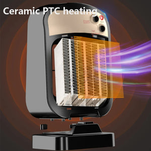 110V&220V Portable Electric Heater 1200W Desktop Fan Heater PTC Heating Warm Air Blower Home Office Warmer Machine for Winter