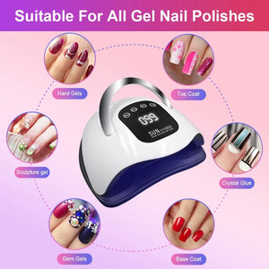 X19 MAX UV LED Nail Drying Lamp 320W Professional UV Nail Art Dryer Light for Gel Nails 72 Beads Fast Curing Gel Polish Lamp