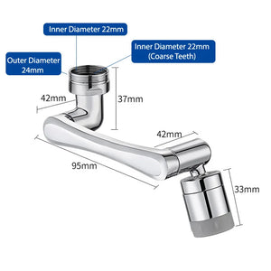 Universal 1080° Rotation Faucets Extender Sprayer Head Kitchen Robot Arm Extension Faucet Aerator Mixer Bubbler Water Tap Nozzle - Stereotech