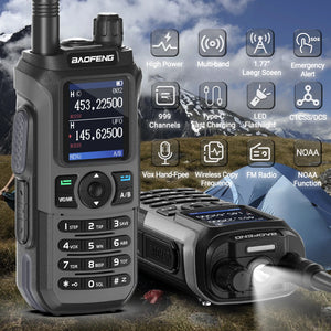 Baofeng UV 21 Pro Wireless Copy Frequency Walkie Talkie 999CH AM Long Range Waterproof Multi-Band Type-C Ham Radio UV 5R UV-K6