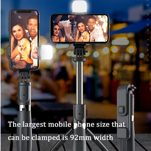 YLW  Wireless Bluetooth Handheld Gimbal Stabilizer Mobile Phone Selfie Stick tripod with fill light shutter for IOS Android - Stereotech