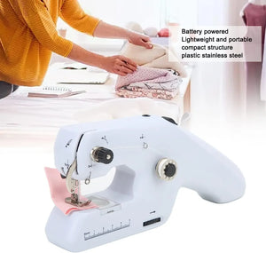 Pink/White Automatic Handheld Sewing Machine, Mini Portable Electric Cordless Sewing Machine for Adult，Simple Home Sewing Tool