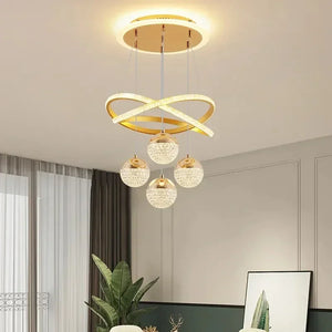 Modern Minimalist LED Lights Dining Room Bedroom Kitchen Clothing Store Decoration Ceiling LED Circular Chandelier