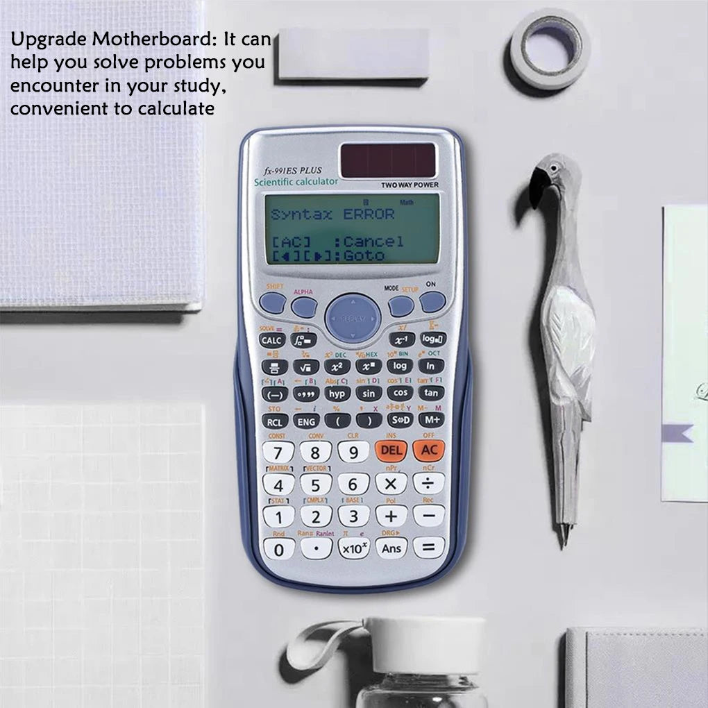 Xinxinyy Fx 991es Plus Scientific Calculator With 417 Functions Students Office Coin Battery Financial Supplies