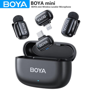 BOYA BOYA Mini Wireless Lavalier Microphone for iPhone Android USB-C Smartphones DSLR Cameras Gaming Live Streaming Youtube Vlog