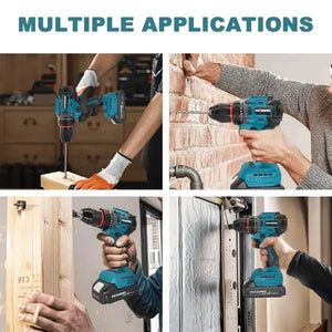 10mm Electric Brushless Drill 2-Speed Self-locking Cordless Drill Screwdriver 60-100Nm Torque Power Tools For Makita 18V Battery