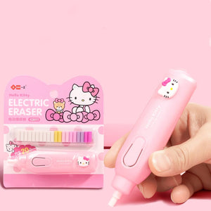 Yizheng Co-branded Sanrio Anime Hello Kitty Cartoon Electric Eraser Office Sketch Writing Drawing Eraser Student Stationery