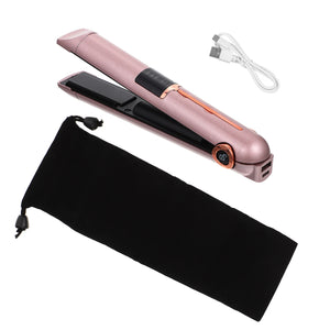 Hair Straightener Curling Iron Travel Rollers Curlers Mini Wand Abs Irons Wireless - Stereotech