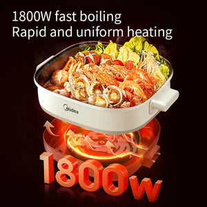 Electric Hot Pot 6L Large Capacity Household Integrated Electric Cooking Pot Multi functional Stir Fry Stew and Grilled Fish Pot