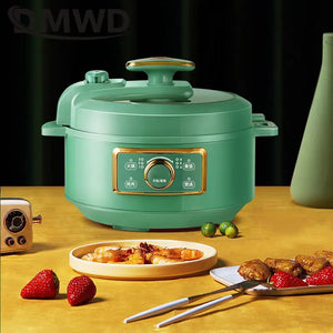 DMWD 3L Electric Pressure Cooker Intelligent Rice Cooker Hot Pot Automatic Stewing Soup Pot Fryer Cake Maker For 3-5 People