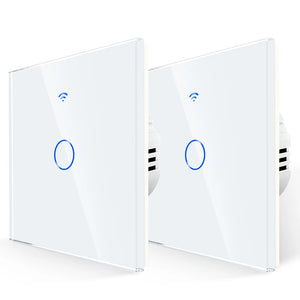 Bingoelec WiFi Smart 2 Way Switch EU 1 2 3 Gang Glass Wall Touch Switches RF433 Remote Control Alexa Google Home Compatible