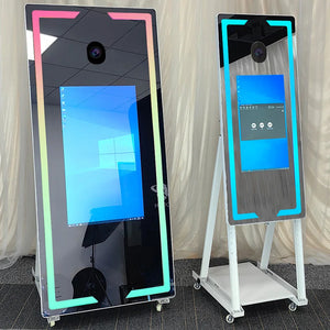 Touch Screen DSLR Photo booth Portable 45'' 65 inch Mirror magic Photo Booth Machine For Wedding Party Activity Free Fill Light