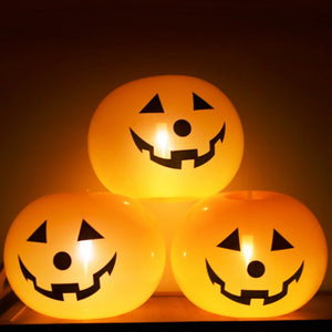 Halloween Pumpkin Lantern Balloons Inflatable LED Luminous Balloon with Light Glow in The Dark Kids Toys Halloween Party Decor