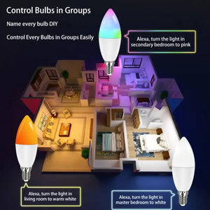 2021 New Tuya Wifi Smart LED Bulb E14 RGB Voice Control Alexa Google Home