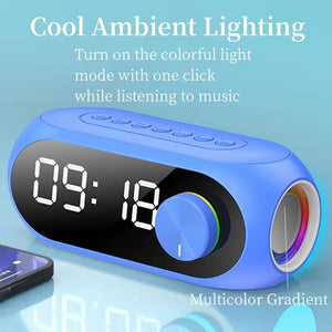 Multifunction S8 Wireless Bluetooth Speaker Mirror Alarm Clock Stereo Speakers Table Clock FM Radio TF Card Dual Alarm Clock