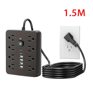 US Ports 14 in 1 Multi-function Bar Plug USB Porous PD Fast Charge Aocket Fireproof Desktop Charging Station