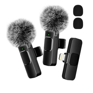 NEW Wireless Lavalier Microphone Audio Video Recording Mini Mic For iPhone Android Laptop Live Gaming Mobile Phone Microphone - Stereotech