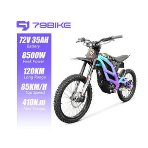 79Bike Electric Dirt Bike Adults 72V 8000W 35AH 85KM/H 19 Inch Fatbike Electric Mountain Motorcycle Motorbike