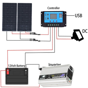 12V 100W Flexible Solar Panel 19.8V 100 W 200 Watt Solar Panels kit complete Controller for RV Boat Car Home  Battery Charger - Stereotech