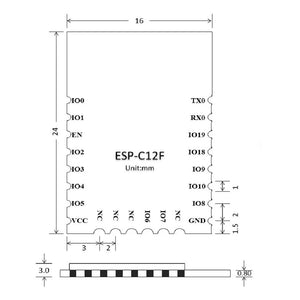 ESP-C12F ESP32-C3 Series Module WIFI+Bluetooth Compatible with C3-12F