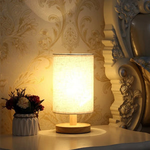 LED Table Lamps Simple Chinese Style Decoration Lamp Dimmable USB Plug Night Light Fabric Lampshade Bedroom Bedside Lighting