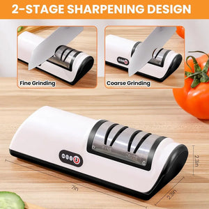 Electric Knife Sharpener Automatic Adjustable USB Charging Multi-functional 4 Gear Quick Sharpening Scissor Grinder for Kitchen - Stereotech